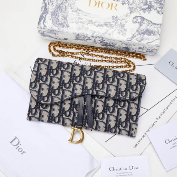 Dior Saddle Wallet with Chain