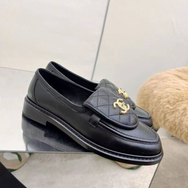 CHANEL Black Loafers