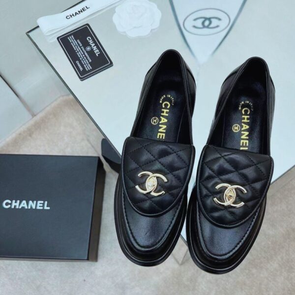CHANEL Black Loafers