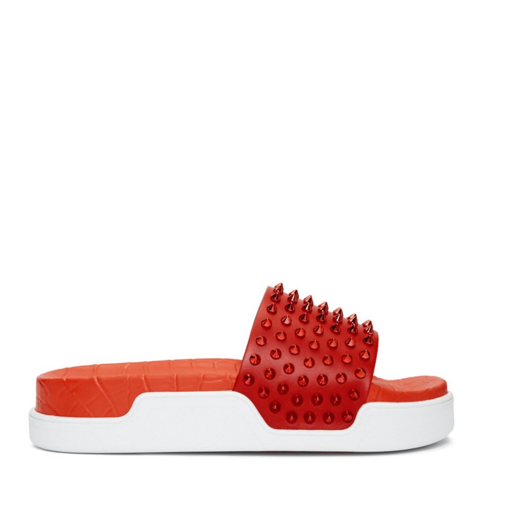 Popular Spiked Red Slides - Madam Ford