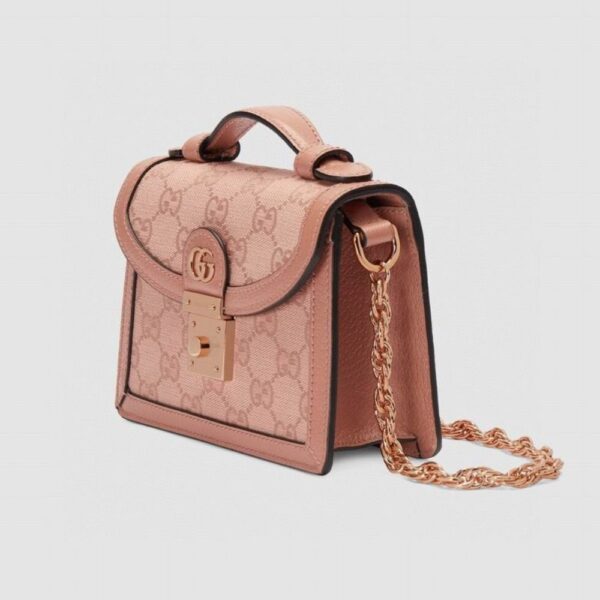 GUCCI Pink Mini Ophidia GG Shoulder Bag