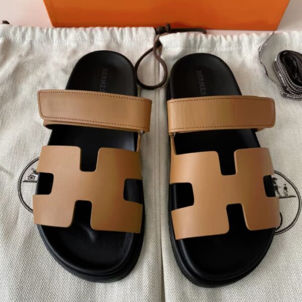 Hermes Leather Chypre Sandals